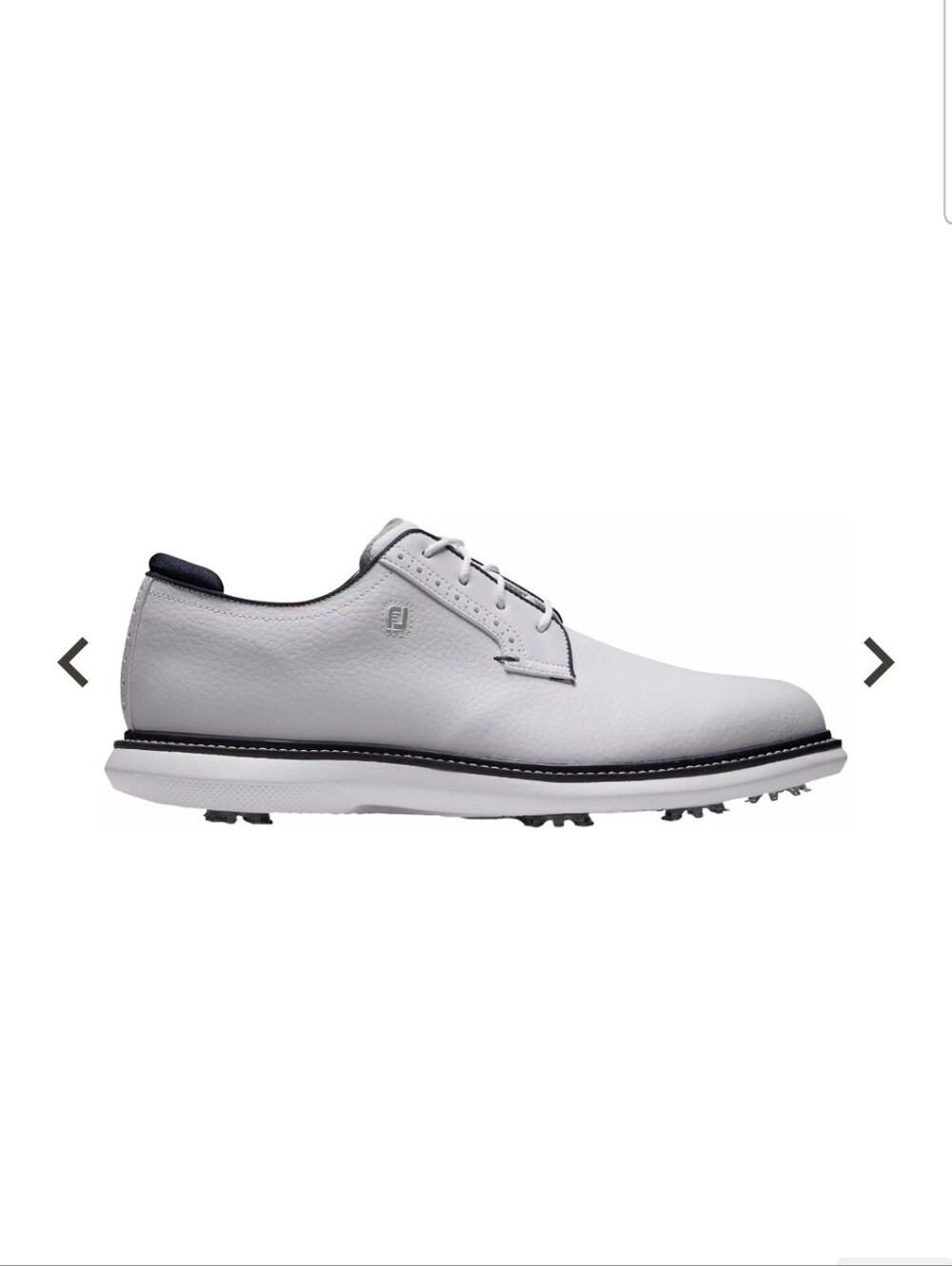 FootJoy White and Navy Trim Leather Golf Derbys